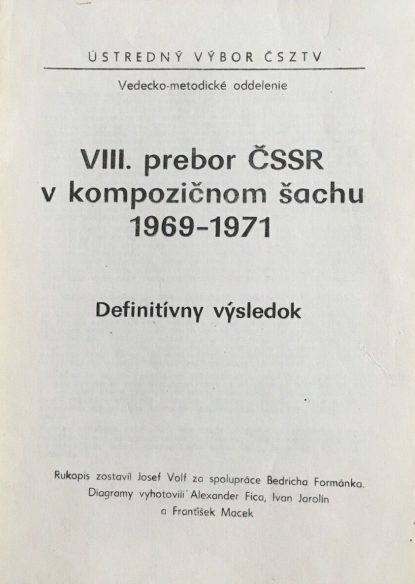 VIII prebor CSSR v kompozicnom sachu 1969-1971