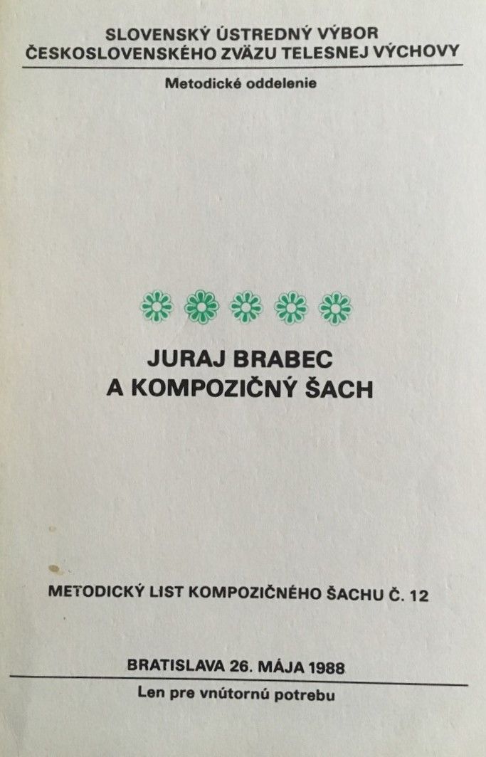 A Kompozicny Sach by Juraj Brabec Guidelines