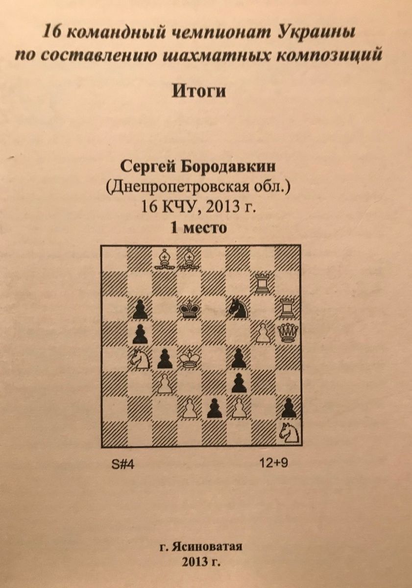 16th team championship of Ukraine on the composition of chess compositions." Results